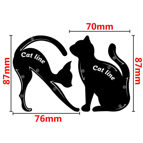 2Pcs Women Cat Line