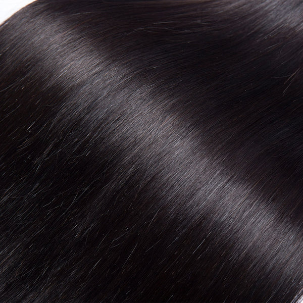 Peruvian Straight Human Hair Bundles With Closure