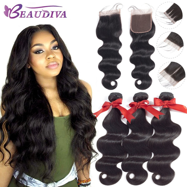 Brazilian Hair Body Wave 3 Bundles With Closure