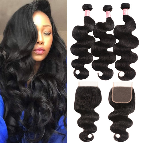 Brazilian Body Wave 3 Bundles with Closure