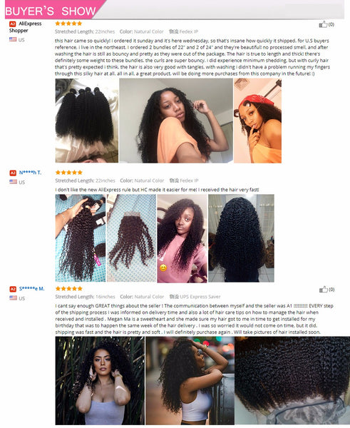 Malaysian Kinky Curly 3 Bundles With Frontal