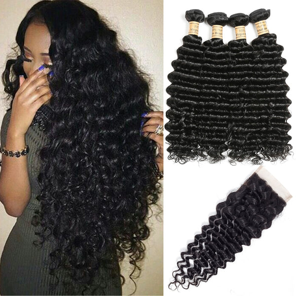 4 Bundles  Brazilian Deep Wave